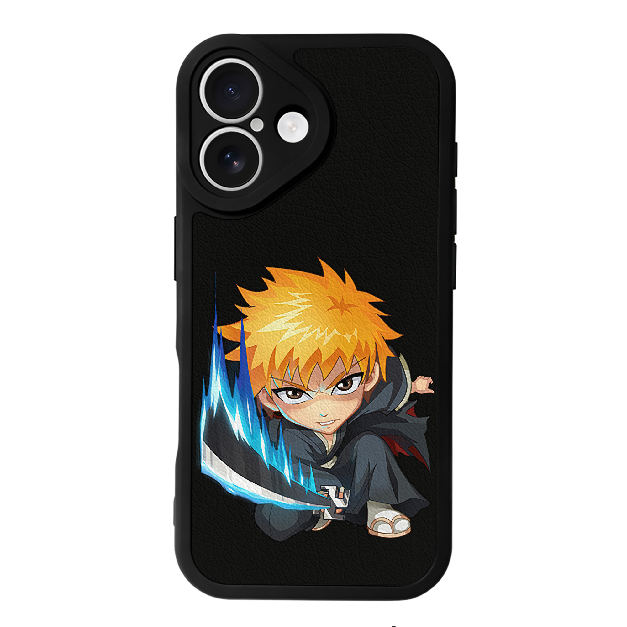 （画像用） ブリーチ 黒崎一護（くろさき いちご）BLEACH Kurosaki Ichigo 【iPhone 16シリーズ対応】シリコンスマホケース（レザー調） 材質：シリコン